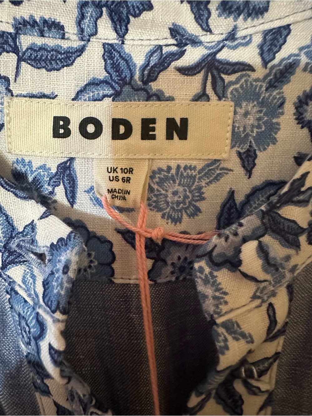 Boden Alba Linen Maxi Dress Light Blue Tiered Long Dress with Floral Trim - Picture 7 of 8